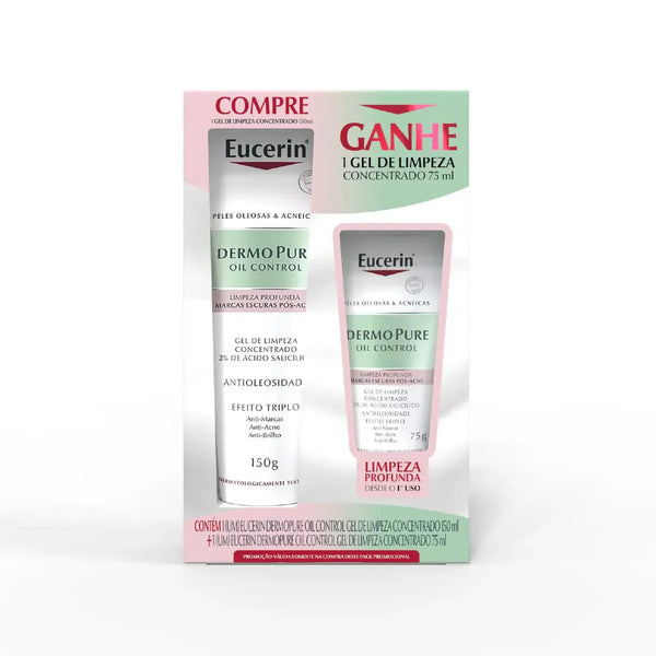 Promopack Eucerin Gel de Limpeza Concentrado Dermopure Oil Control 150g + 75g