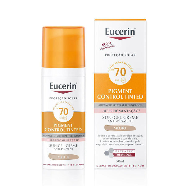 Protetor Solar Facial Eucerin Pigment Control Tinted FPS 70 Claro 50ml