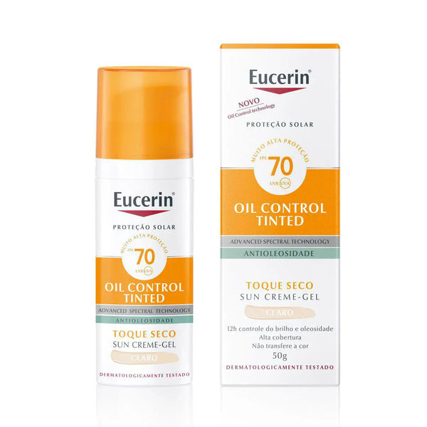 Protetor Solar Facial Eucerin Sun Oil Control Tinted FPS 70 Médio 50ml