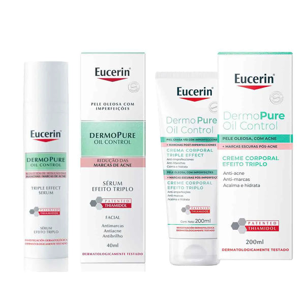 Kit Eucerin Dermo Pure Efeito Triplo: Sérum Facial Oil Control 40ml + Creme Corporal 200ml