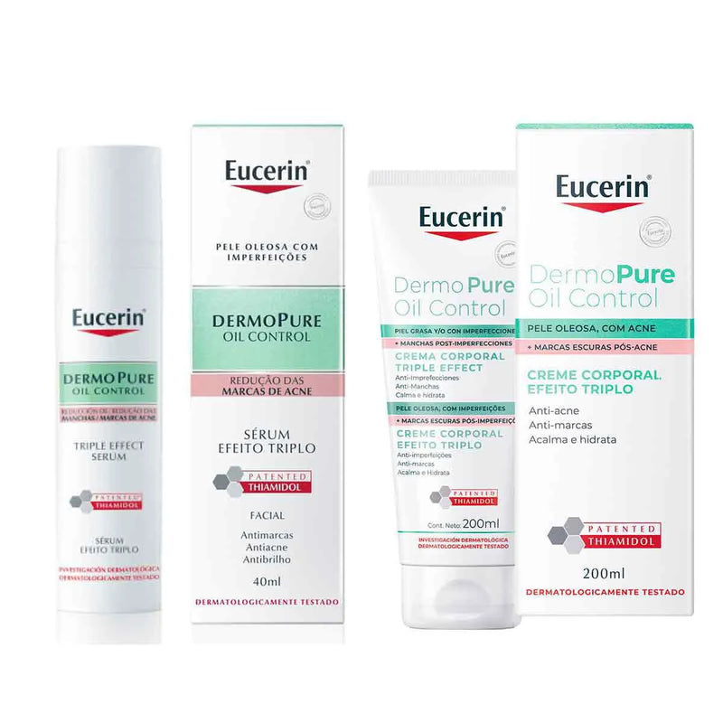 Kit Eucerin Dermo Pure Efeito Triplo: Sérum Facial Oil Control 40ml + Creme Corporal 200ml