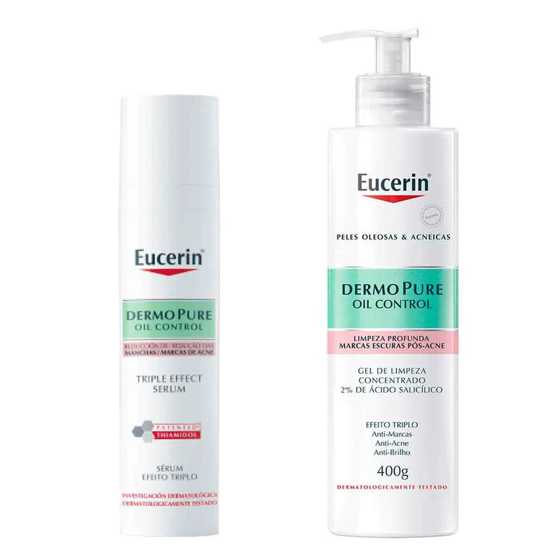 Kit Eucerin Facial DermoPure Gel de Limpeza Concentrado 400g + Sérum Oil Control Efeito Triplo 40ml