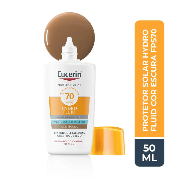 Protetor Solar Facial Eucerin Hydro Fluid FPS 70 Cor Clara 50ml